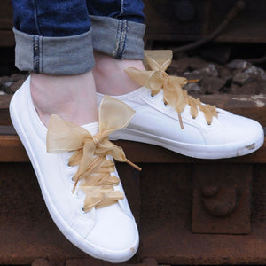 transparent lace shoelaces wide organza ribbon shoe laces 110cm fashion