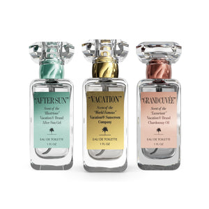 VACATION Eau de Toilette trio unisex perfume gift set with three summer fragrances