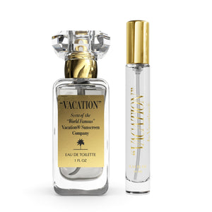 VACATION Sunscreen Eau de Toilette unisex perfume gift set with full size and mini bottle