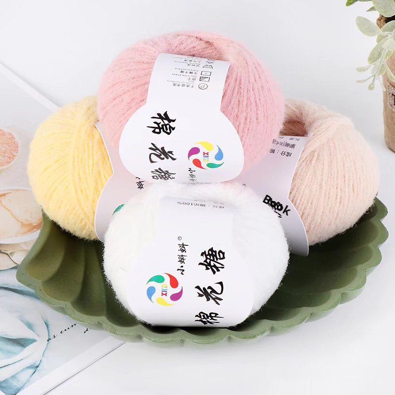 velvet yarn soft plush wool thread diy doll crochet craft yarn ball