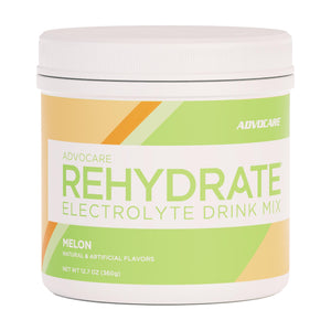 AdvoCare Rehydrate electrolyte drink mix melon magnesium potassium calcium hydration recovery sports nutrition supplement