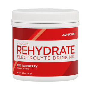AdvoCare Rehydrate electrolyte drink mix red raspberry magnesium sodium potassium calcium hydration recovery supplement