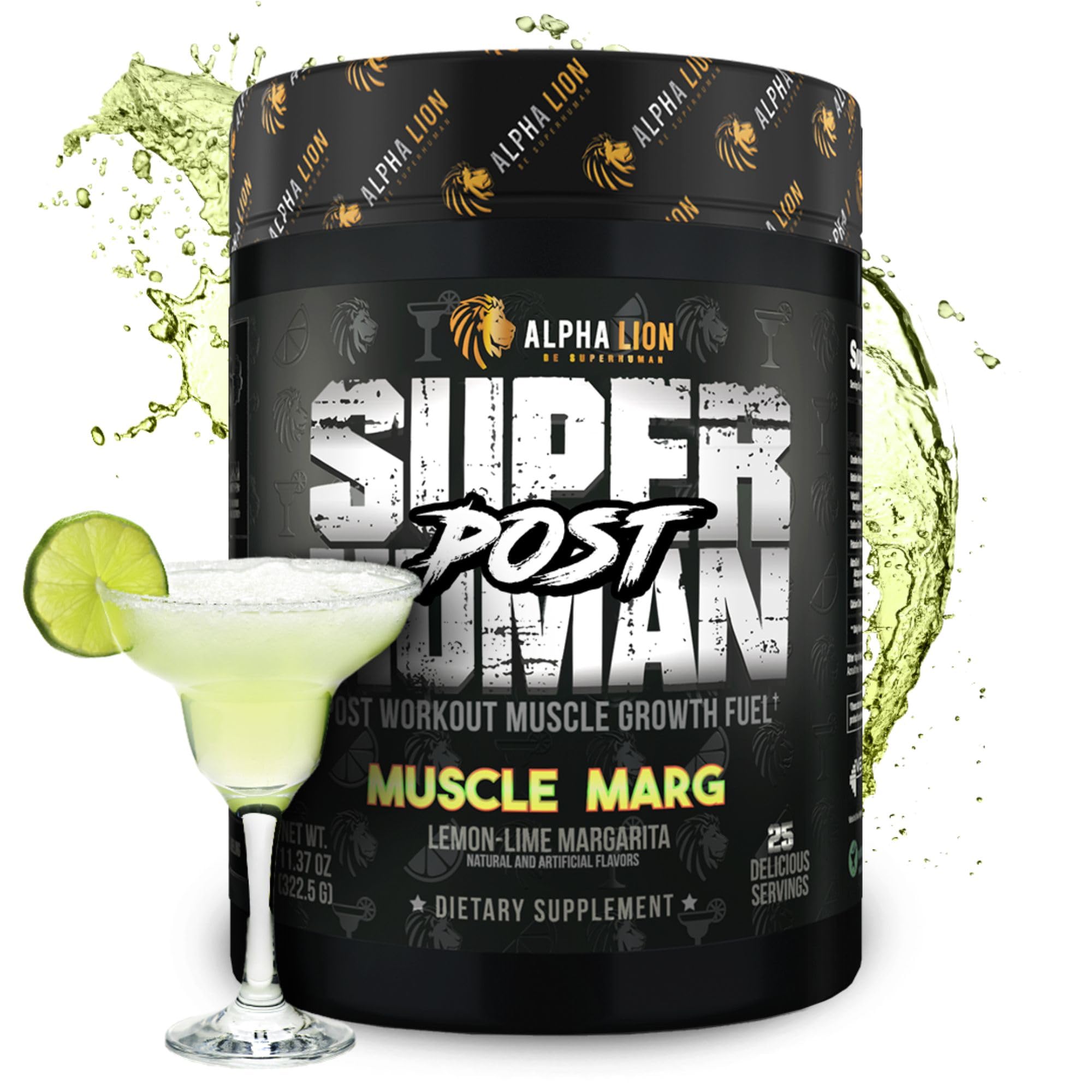 Alpha Lion Superhuman post workout creatine muscle builder powder Muscle Marg flavor strength recovery supplement 25 servings
