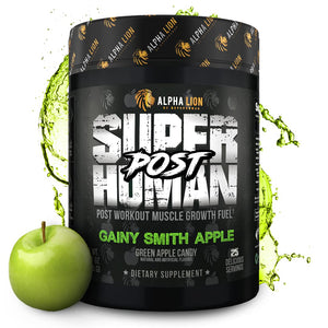 Alpha Lion Superhuman post workout recovery drink creatine powder gainy smith apple muscle strength supplement 25 servings