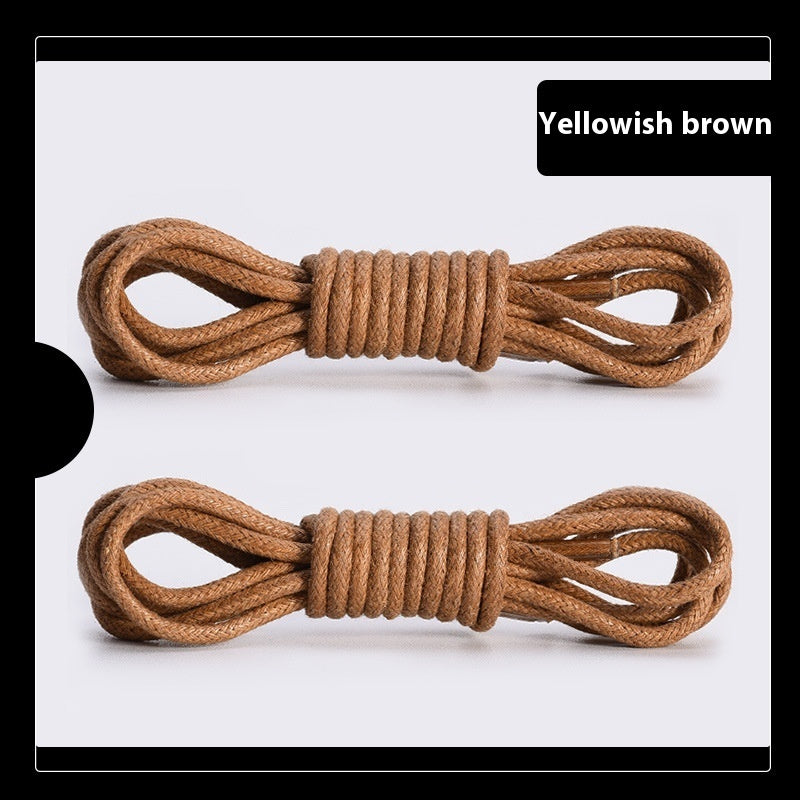 Waxed Round Shoelaces for Boots Durable Leather Shoe Laces 60–180cm