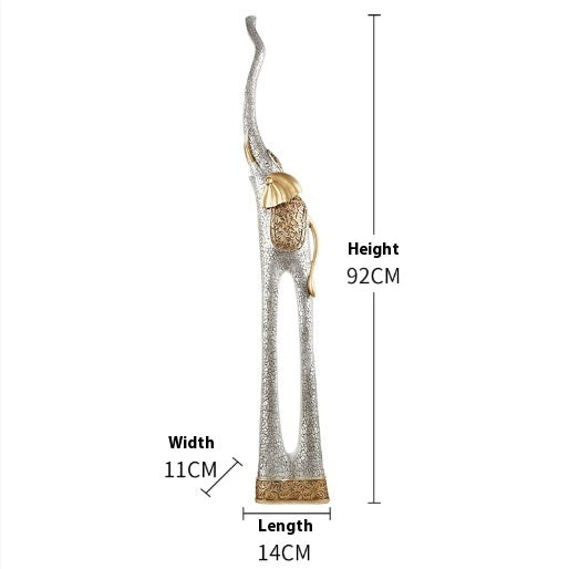 Retro Elephant Resin Decor European Style Figurine Home Ornament
