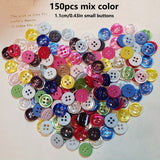Pearlescent Shirt Buttons 11mm 4 Hole Resin Buttons Mixed Colors 150pcs