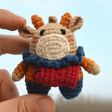 DIY Crochet Keychain Kit Cute Cartoon Doll Key Ring Yarn Craft Set