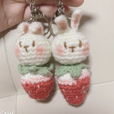 DIY Crochet Keychain Kit Cute Cartoon Doll Key Ring Yarn Craft Set