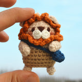 DIY Crochet Keychain Kit Cute Cartoon Doll Key Ring Yarn Craft Set