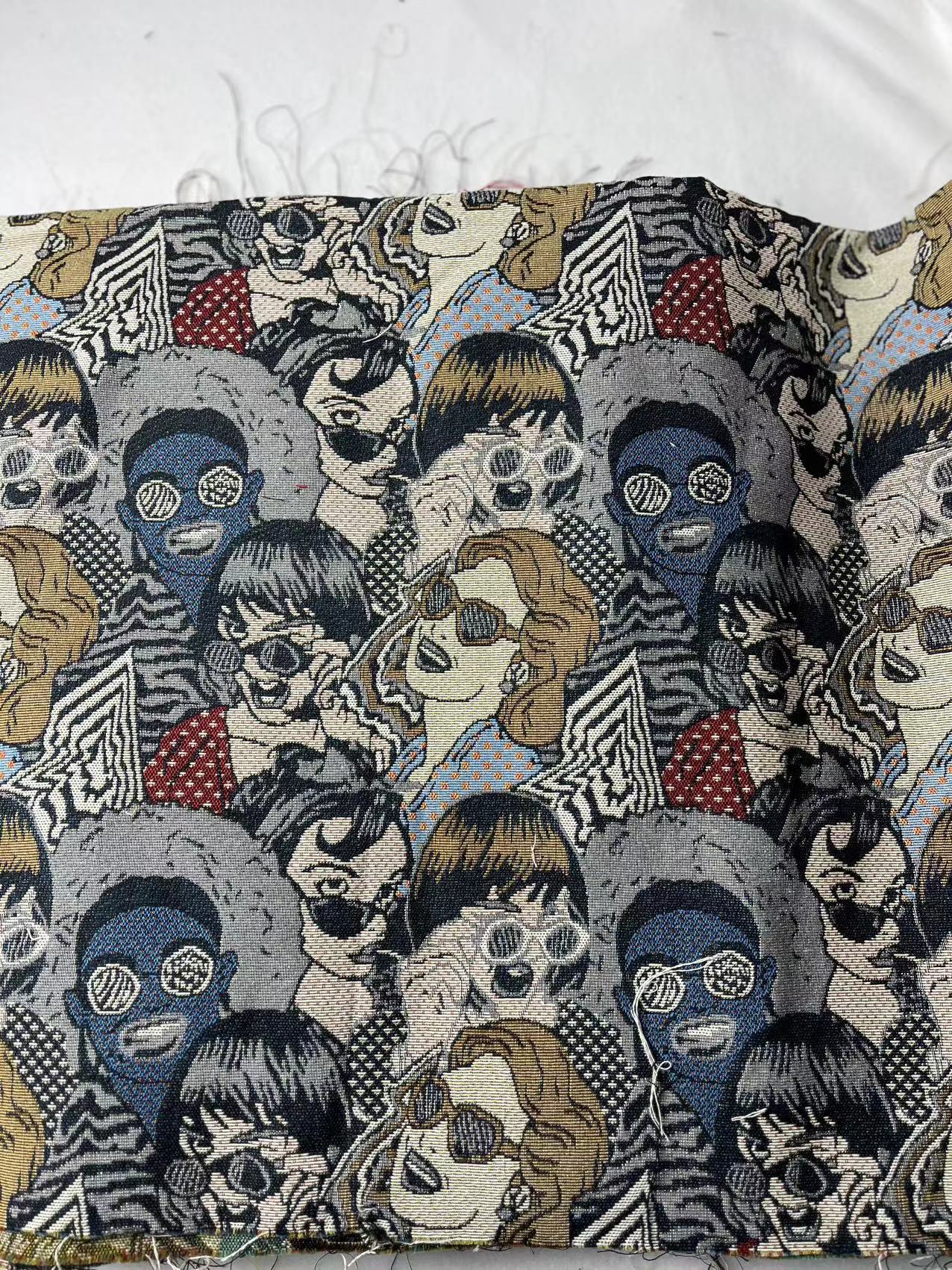 Ethnic Jacquard Fabric Polyester Upholstery Sewing Cloth 147cm Wide