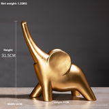 Lucky Elephant Figurine Resin Decor Fortune Feng Shui Home Ornament
