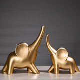 Lucky Elephant Figurine Resin Decor Fortune Feng Shui Home Ornament