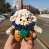 DIY Crochet Keychain Kit Cute Cartoon Doll Key Ring Yarn Craft Set