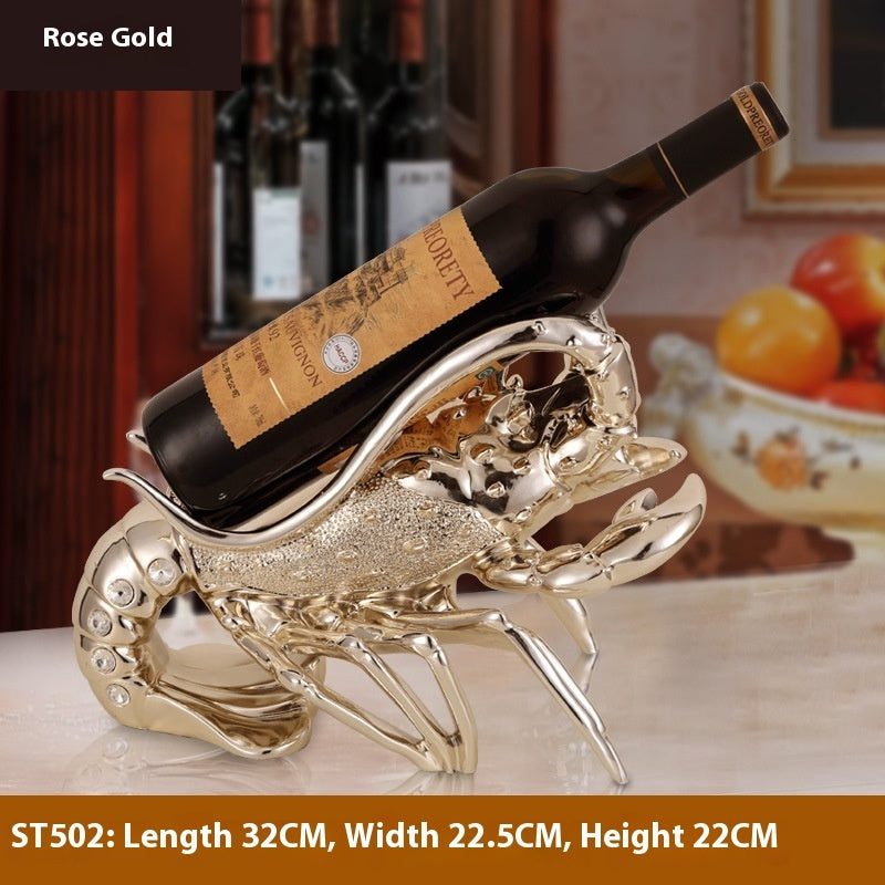 Lobster Wine Rack Resin Bottle Holder European Style Home Bar Decor