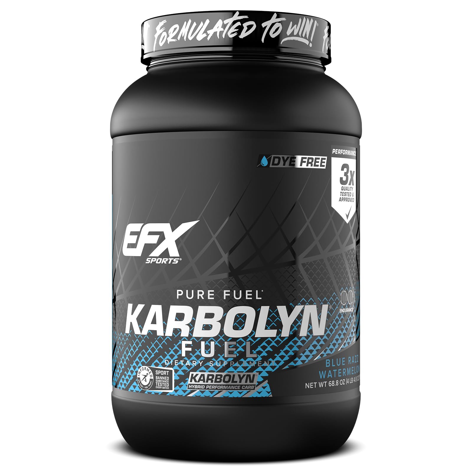 EFX Sports Karbolyn Fuel carbohydrate powder intra workout energy recovery blue razz watermelon 36 servings
