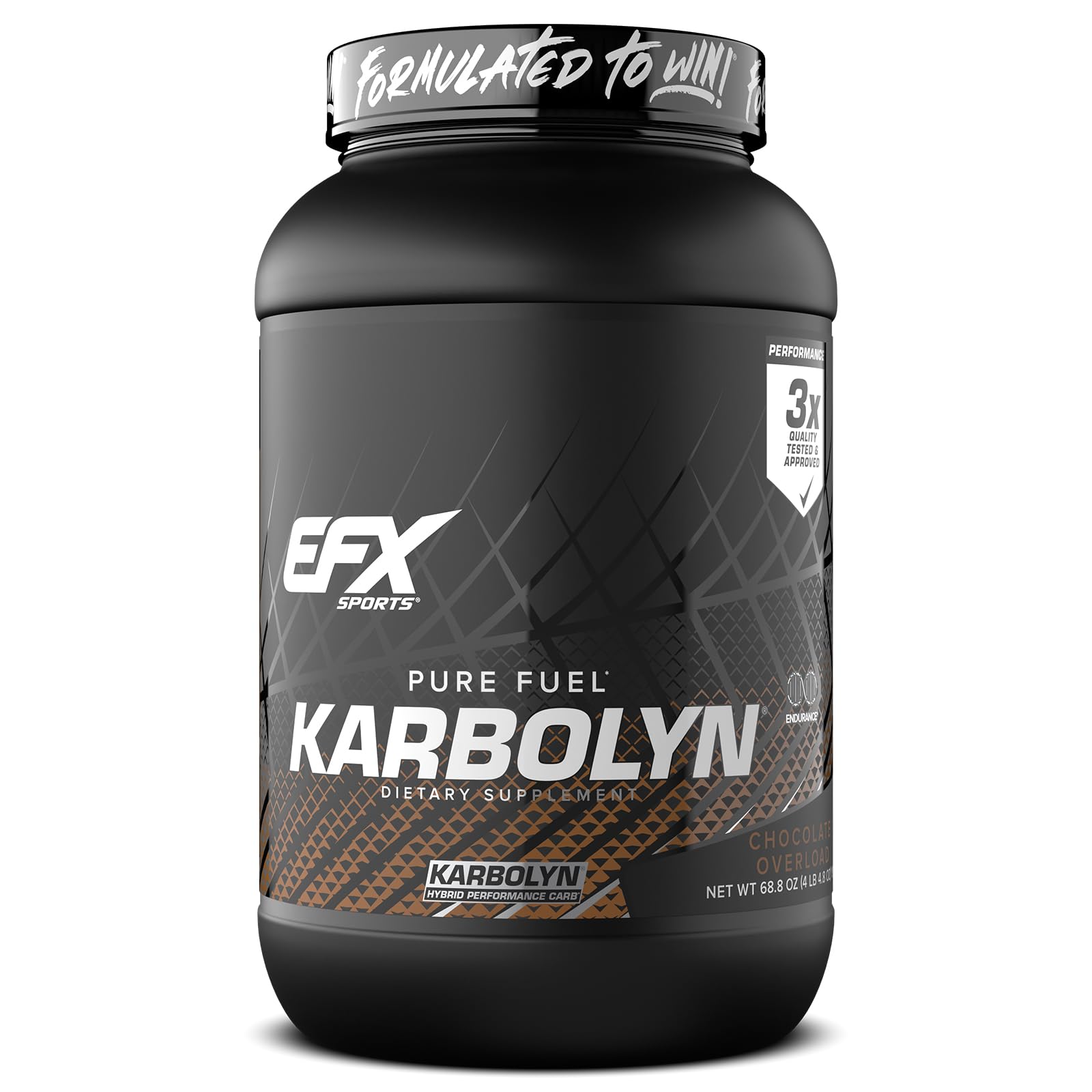 EFX Sports Karbolyn Fuel chocolate overload carbohydrate powder intra workout energy recovery 36 servings