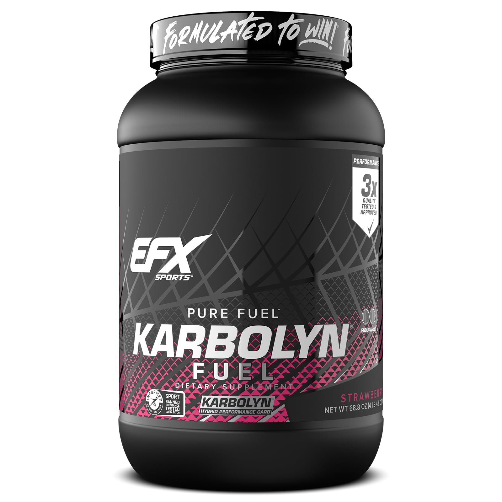 EFX Sports Karbolyn Fuel carbohydrate powder intra workout energy recovery strawberry 35 servings