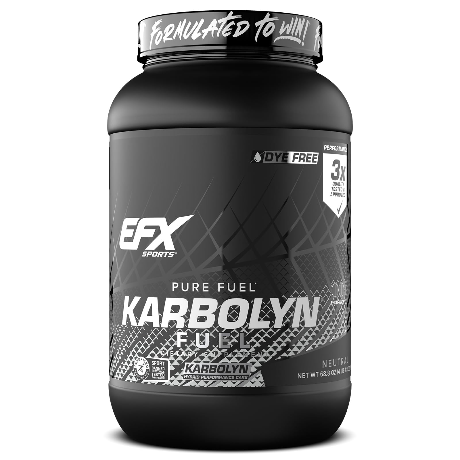 EFX Sports Karbolyn Fuel unflavored carbohydrate powder intra workout energy recovery 39 servings