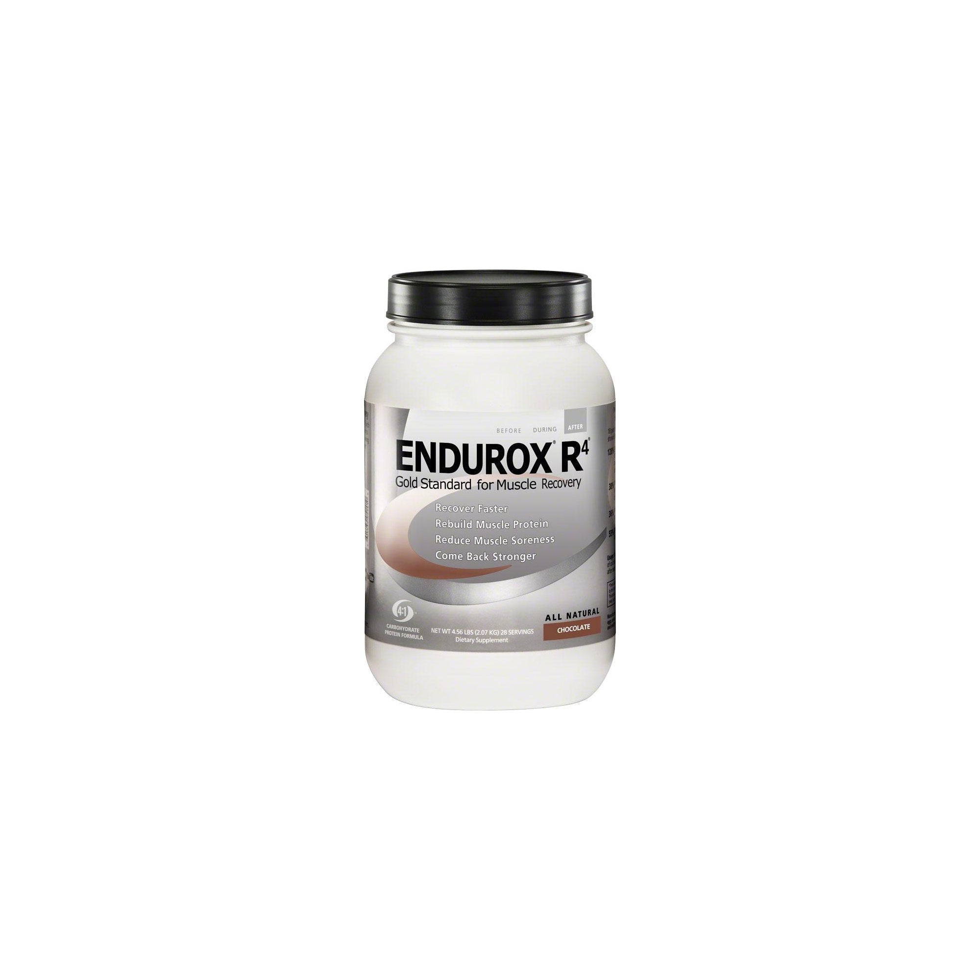Endurox R4 post workout recovery drink mix chocolate protein carbs electrolytes muscle recovery supplement 28 servings