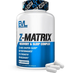 EVL ZMatrix zinc magnesium supplement muscle recovery sleep support post workout recovery capsules