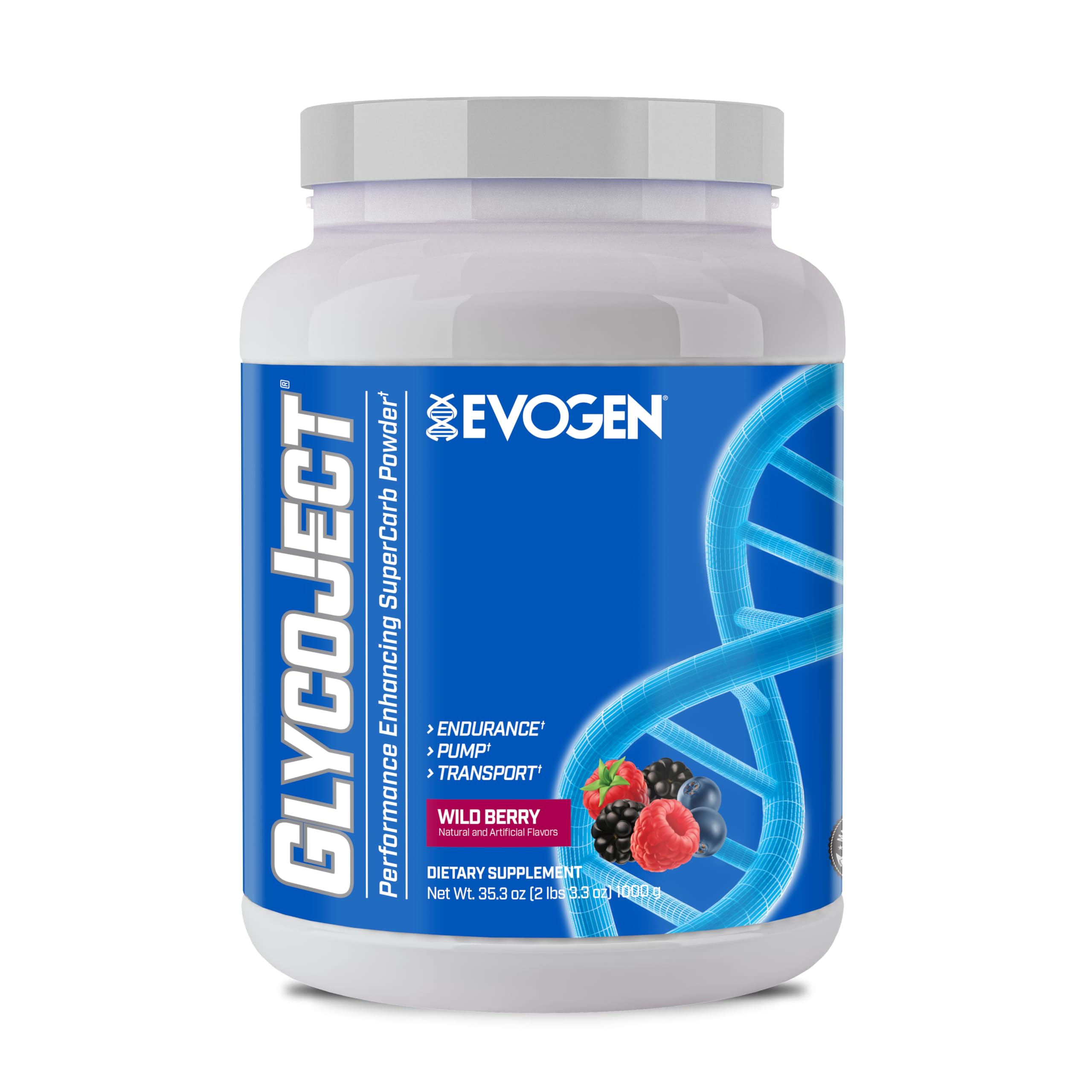 Evogen GlycoJect Karbolyn carb powder wild berry pre intra workout carbohydrate supplement endurance 36 servings