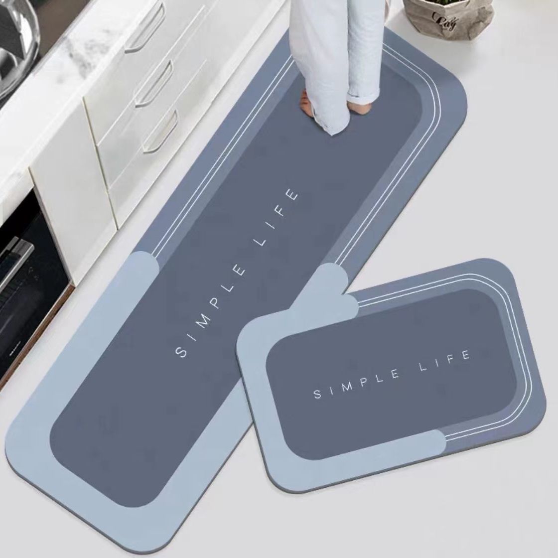 Non Slip Door Mat Crystal Velvet Floor Rug Washable Entryway Carpet