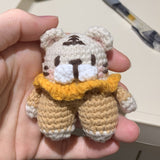 DIY Crochet Keychain Kit Cute Cartoon Doll Key Ring Yarn Craft Set