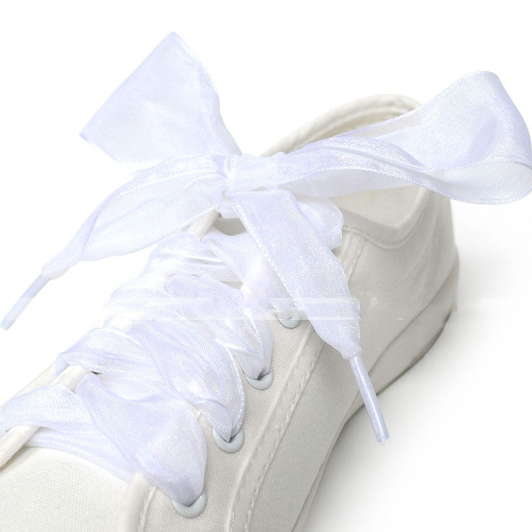 Transparent Lace Shoelaces Wide Organza Shoe Laces 110cm Fashion Ribbon