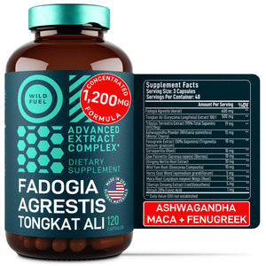 Fadogia Agrestis Tongkat Ali capsules men 600mg Fadogia 500mg Longjack Ashwagandha Maca Fenugreek energy muscle strength mood support 120 capsules bottle