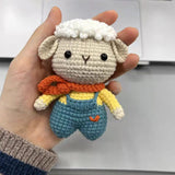 DIY Crochet Keychain Kit Cute Cartoon Doll Key Ring Yarn Craft Set