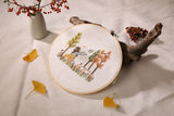 DIY Embroidery Kit Floral Fabric Sewing Kit 20cm Hoop Chinese Style