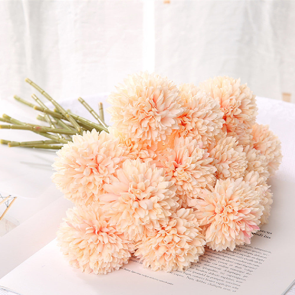 Artificial Dandelion Chrysanthemum Silk Flower Bouquet Home Wedding Decor