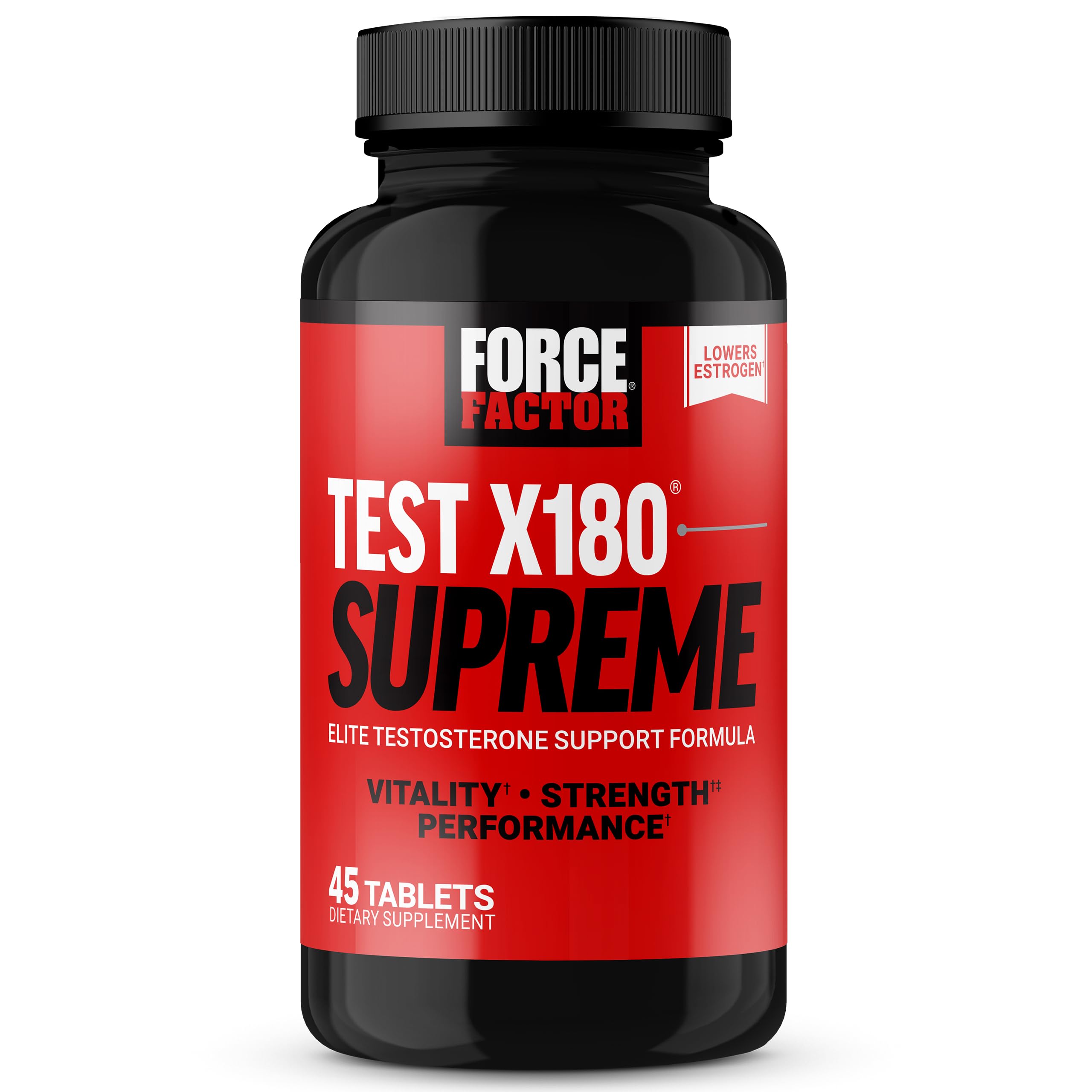 Force Factor Test X180 Supreme testosterone support tablets men strength vitality supplement 45 count