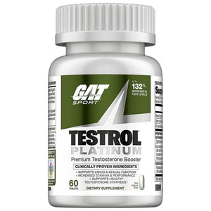 GAT Sport Testrol Platinum testosterone booster tablets men Boron Vitamin D Zinc stamina libido performance support 60 tablets bottle