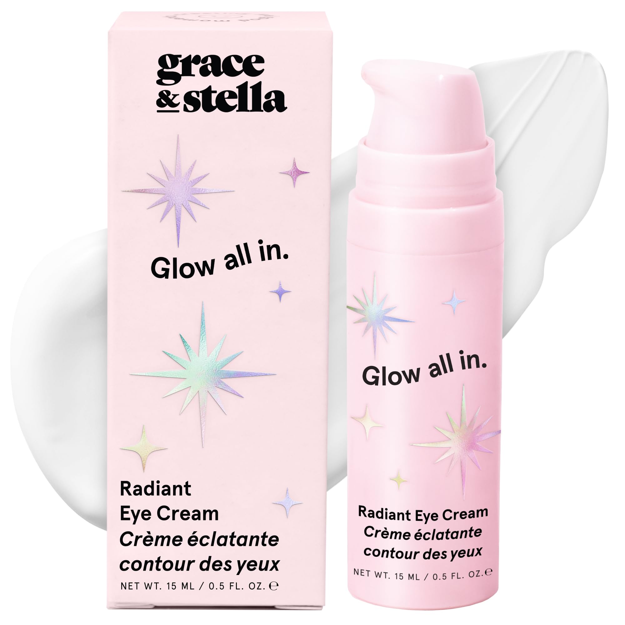 grace & stella Retinol and Caffeine Anti-Aging Under Eye Serum 15ml - Vegan Hydrating Cream with Niacinamide and Peptides