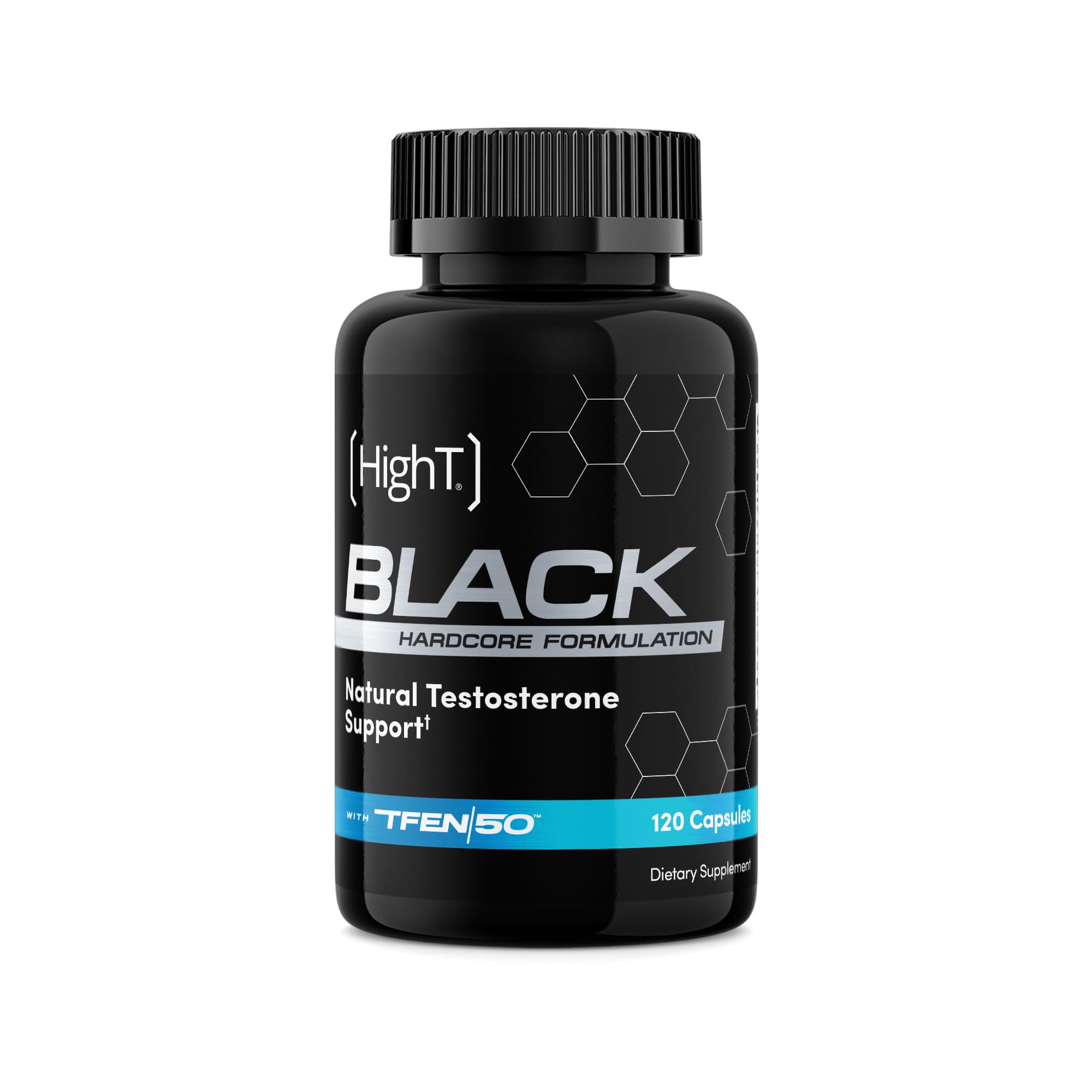 High T Black testosterone booster capsules men energy stamina nitric oxide pump supplement 120 capsules