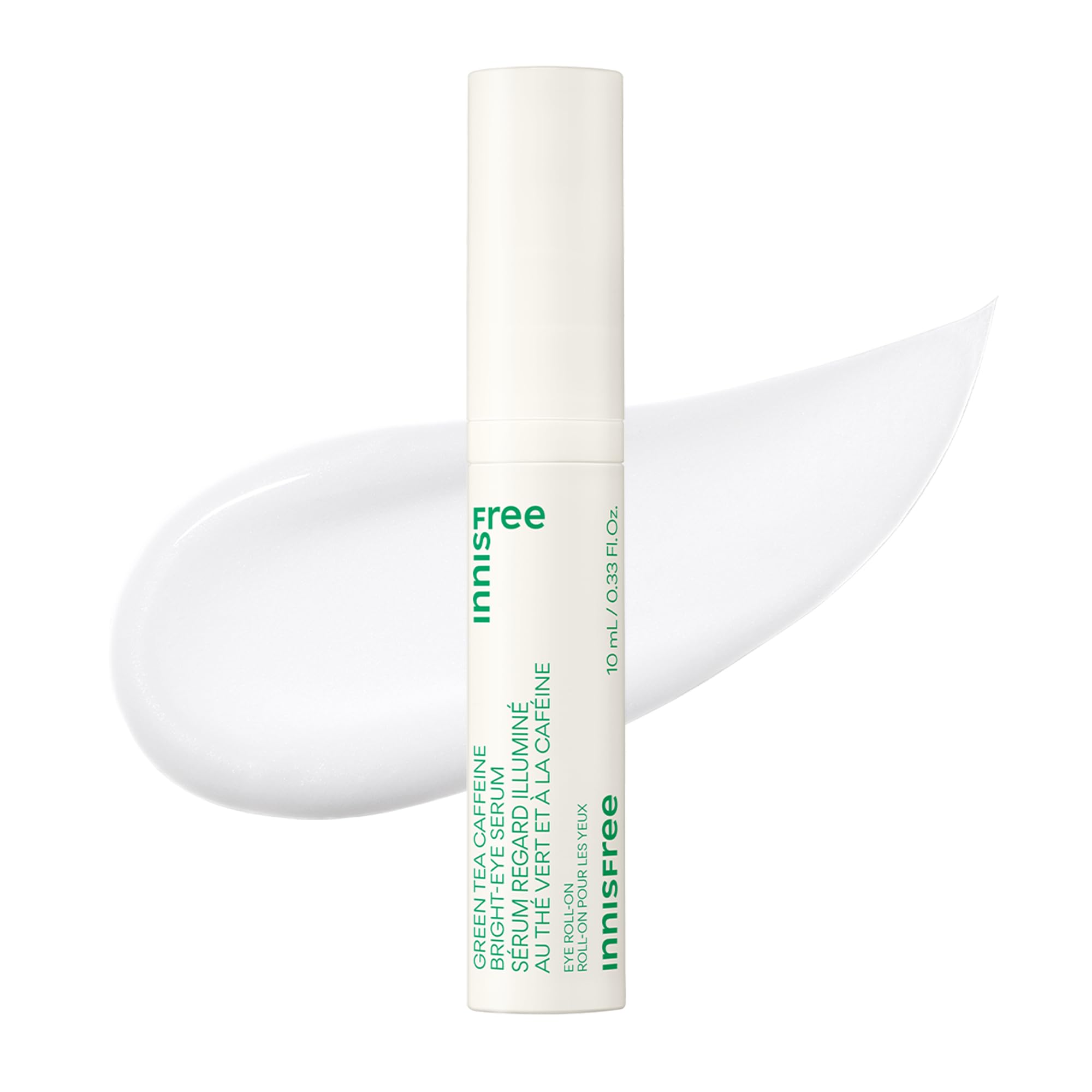 innisfree Green Tea Caffeine Eye Serum with Stainless Steel Cooling Roll-on Applicator
