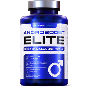 IronPeak AndroBoost testosterone booster capsules men Tongkat Ali Ashwagandha Tribulus energy libido muscle growth vitality support 120 capsules bottle