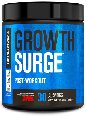 Jacked Factory Growth Surge post workout creatine betaine L-carnitine muscle builder recovery supplement cherry limeade 30 servings