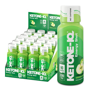 Ketone IQ exogenous ketones energy shots green apple no caffeine sugar free salt free clean energy 24 pack