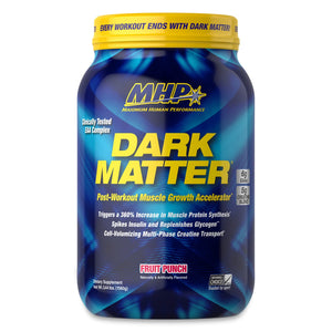 MHP Dark Matter post workout creatine waxy maize carbs EAA recovery accelerator fruit punch 20 servings