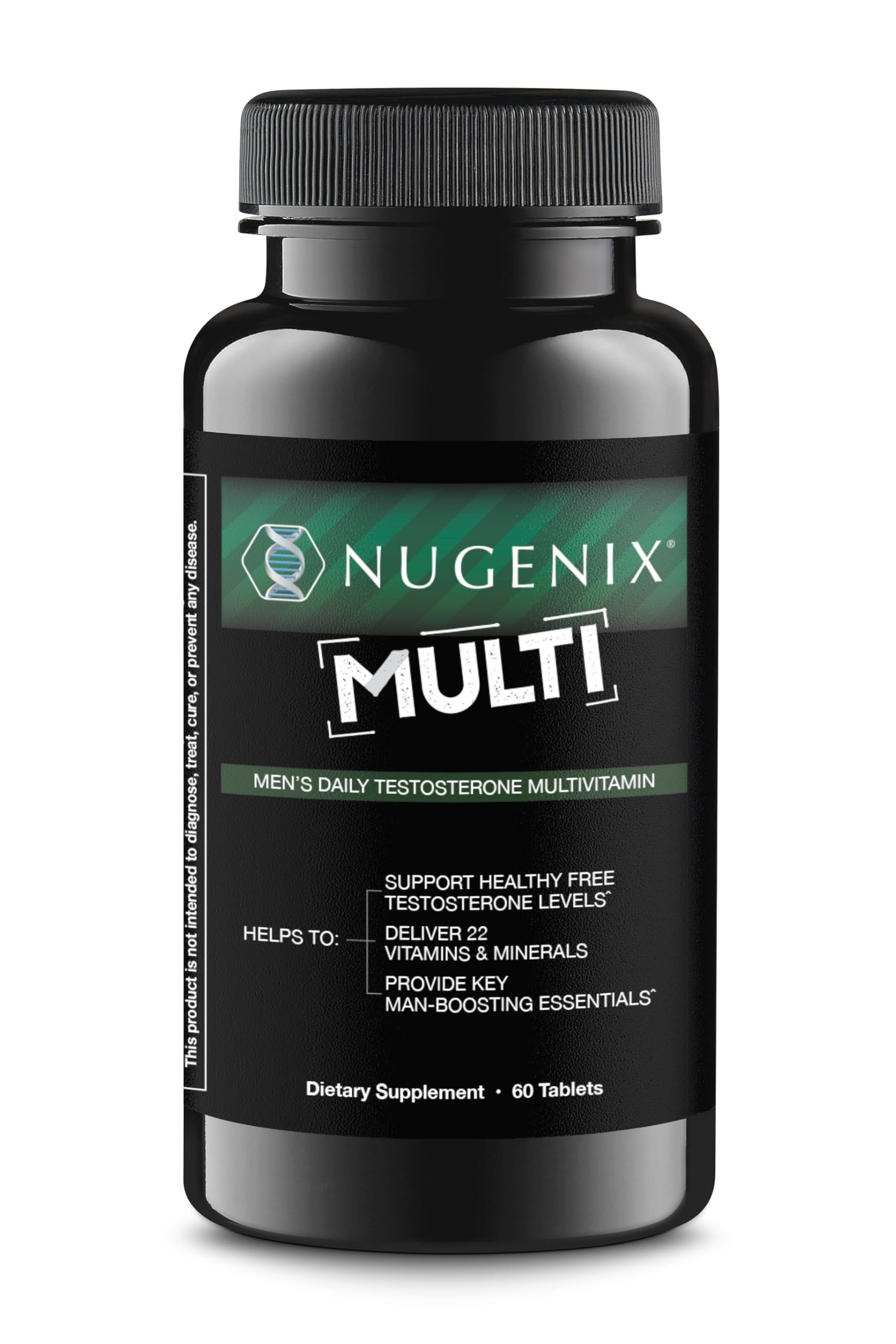 Nugenix multivitamin tablets men testosterone support vitamins minerals nitric oxide blood flow energy hormone balance 60 tablets bottle