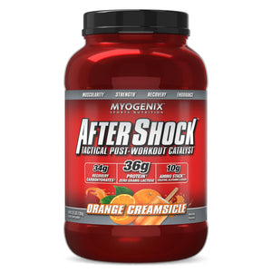 Myogenix Aftershock post workout whey protein orange creamsicle 3 lbs muscle growth recovery glycogen joint support supplement