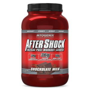 Myogenix Aftershock post workout whey protein shockolate milk 3 lbs muscle growth recovery glycogen joint support supplement
