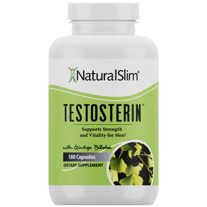 Natural testosterone booster supplement for men with Ginkgo Biloba, L-Arginine, Zinc, Vitamin B3 and Testofen supporting energy, muscle growth and metabolism