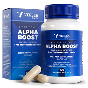 Verséa Alpha Boost testosterone support capsules men women VESIsorb energy stamina endurance vitality healthy aging supplement 60 capsules bottle