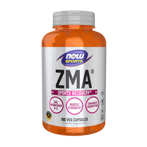 NOW Foods ZMA zinc magnesium vitamin B6 supplement muscle recovery sleep support 180 capsules