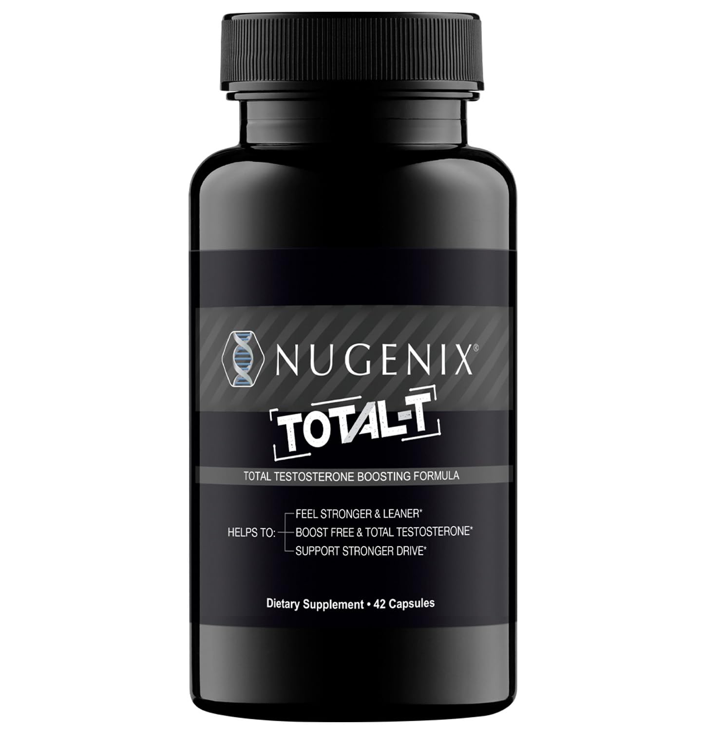 Nugenix Total-T testosterone booster supplement for men supports free and total testosterone energy strength vitality 42 count capsules