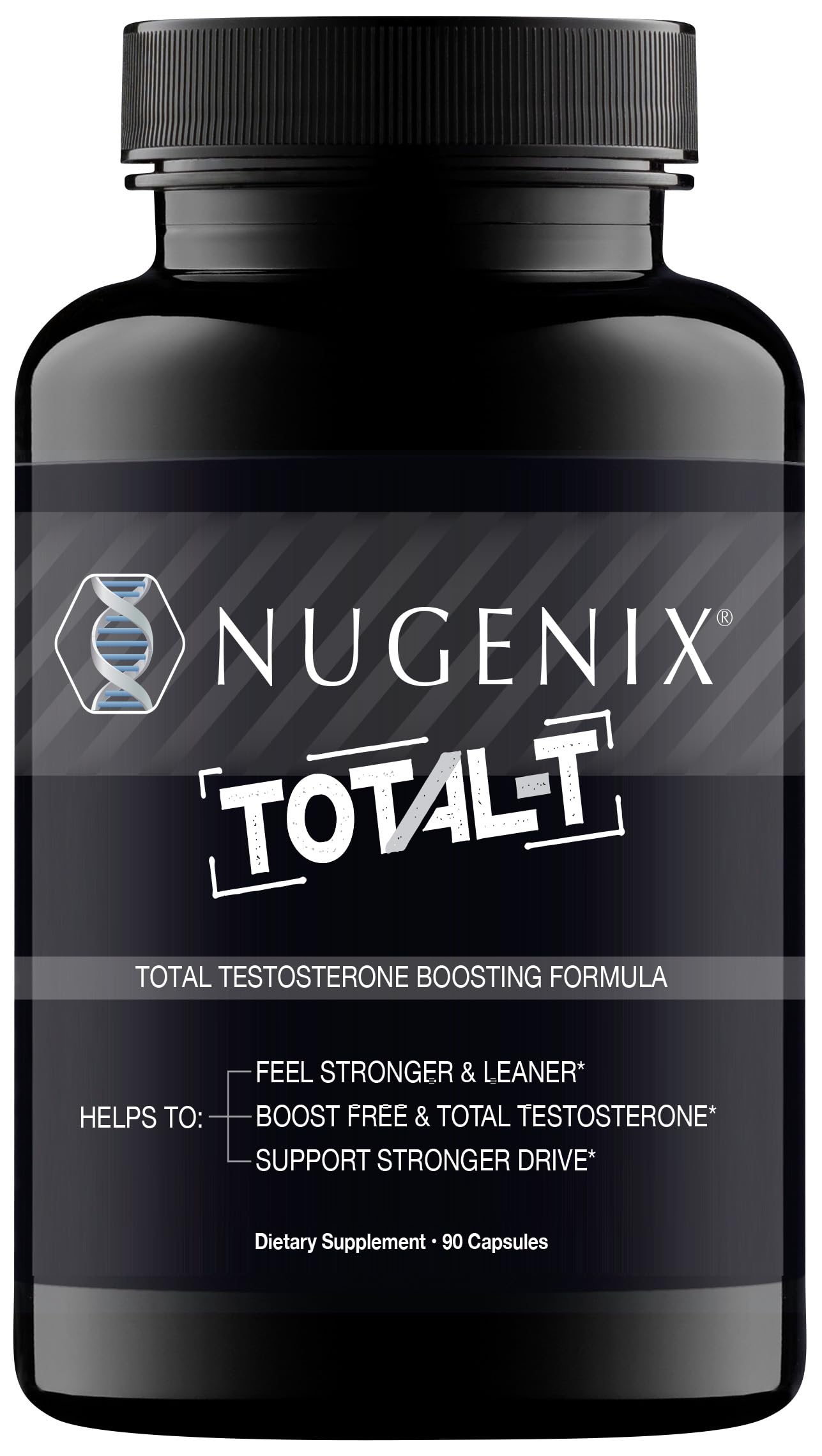 Nugenix Total-T testosterone booster supplement for men supports free and total testosterone energy strength and vitality 90 count bottle